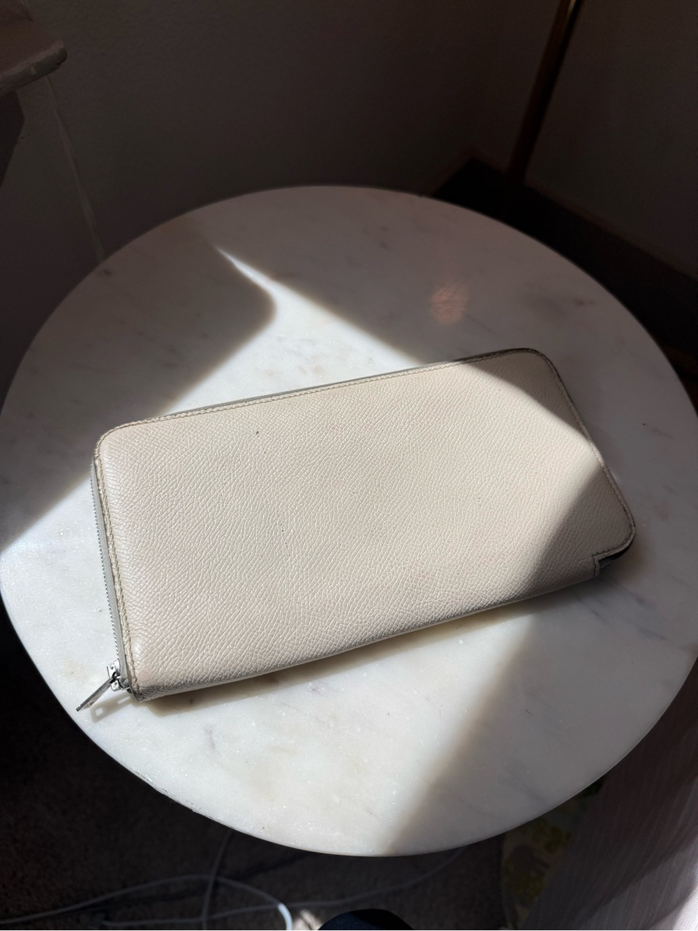 Hermès Silk-In Leather Zip-Around Wallet